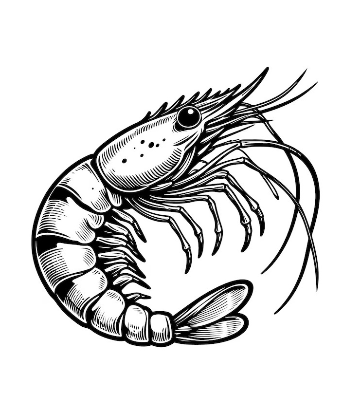 Prawn Coloring Page 2 printable prawn coloring page