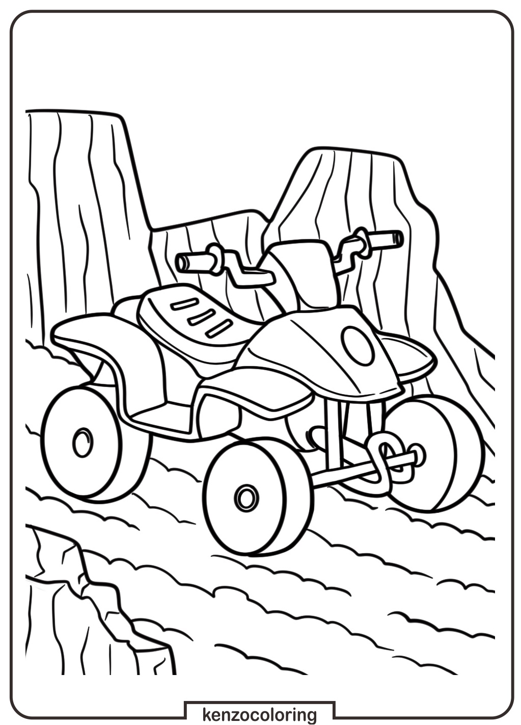 Adventure with ATV Coloring Page 2 ATV In Front Of A Barn Coloring Pages
