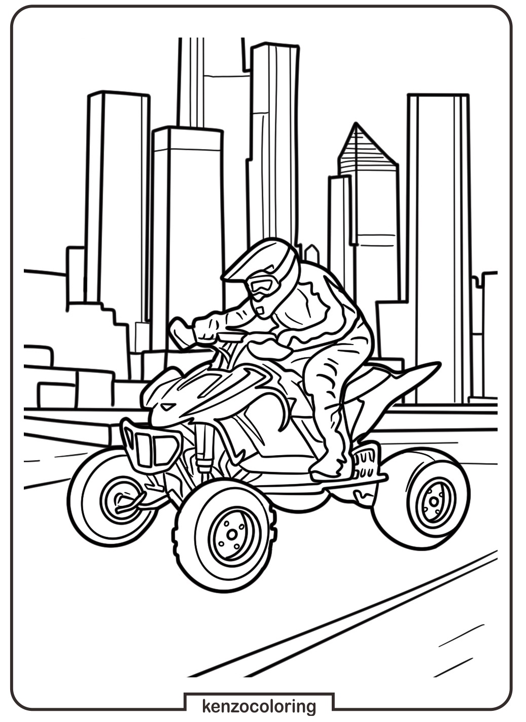 Adventure with ATV Coloring Page 3 ATV In The City Coloring Pages