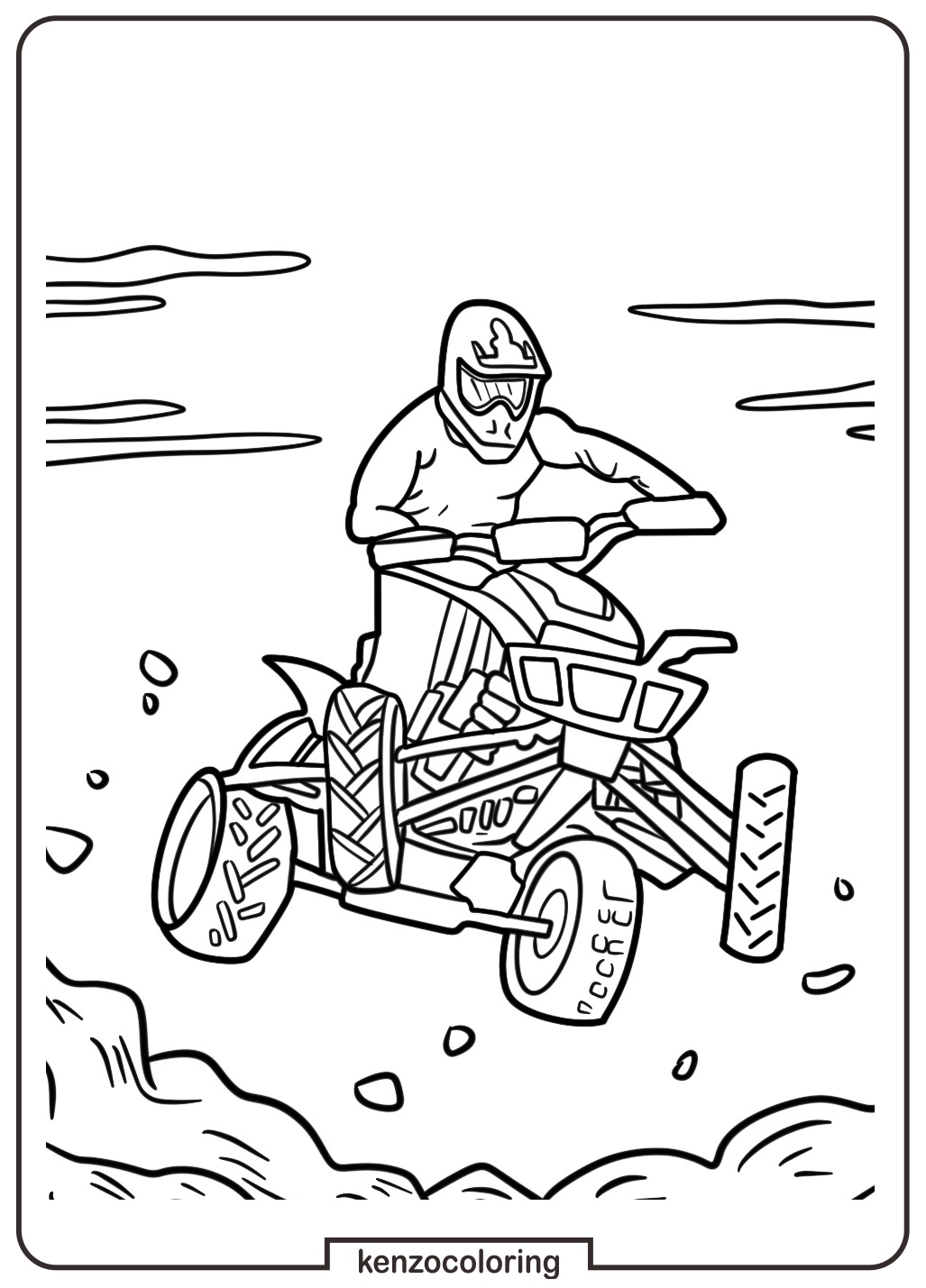 Adventure with ATV Coloring Page 5 ATV Rider Driving Coloring Pages