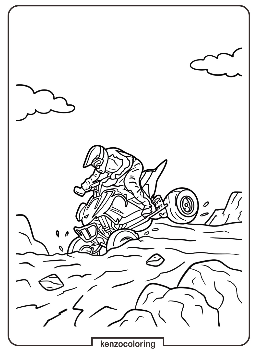 Adventure with ATV Coloring Page 6 ATV Stuck In Mud Coloring Pages