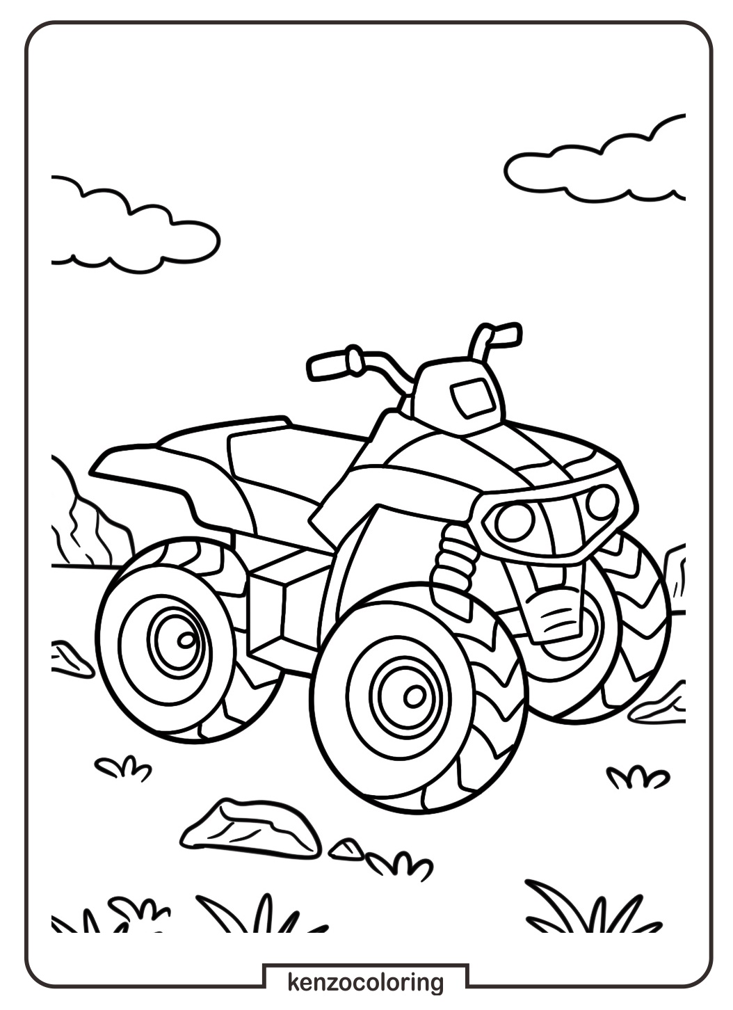 Adventure with ATV Coloring Page 7 ATV With Big Tyres Coloring Pages