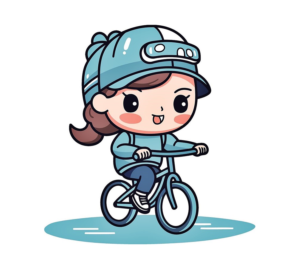 Anime Girl Riding Bicycle Coloring Page 1 Anime Girl Riding Bicycle Coloring Image