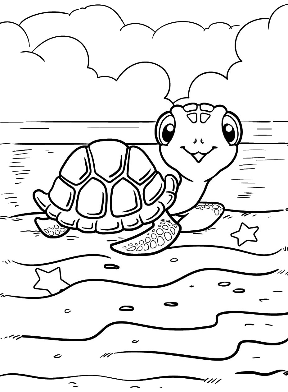 Say Hello to the Baby Turtle Coloring Page 4 Baby Turtle Coloring Page Print