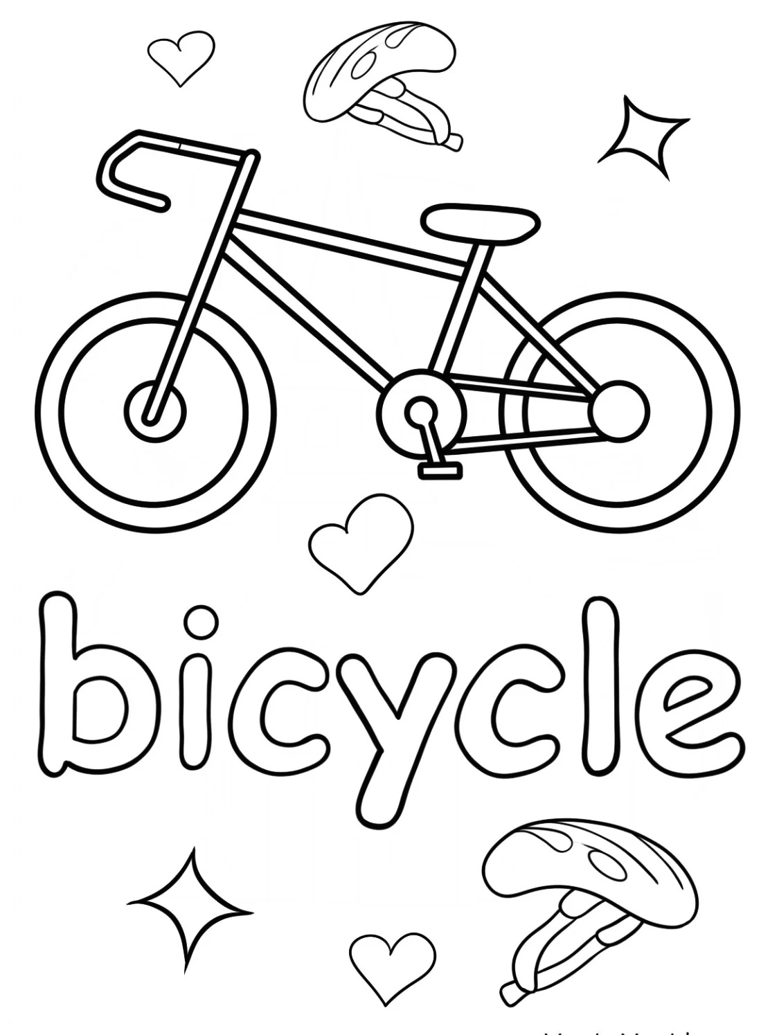 Ride with Friends and Enjoy the Outdoors, Bicycle Coloring Page 2 Bicycle Coloring Page For Kids