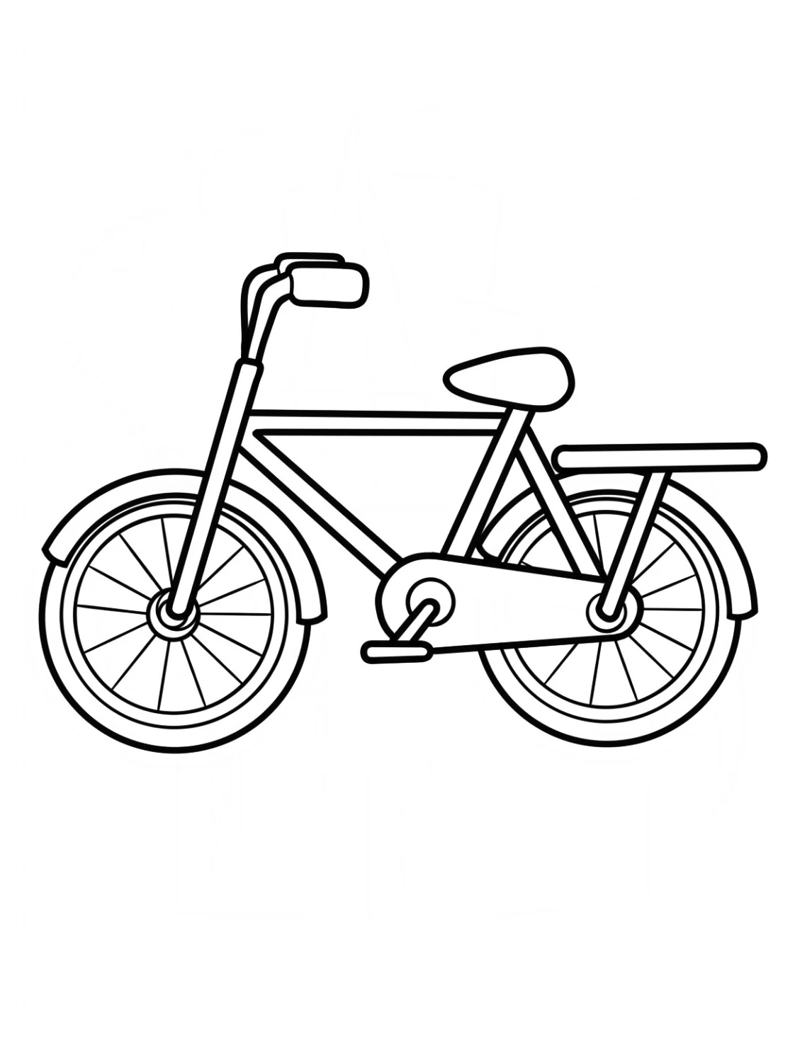 Ride with Friends and Enjoy the Outdoors, Bicycle Coloring Page 5 Bicycle Outline Coloring Page