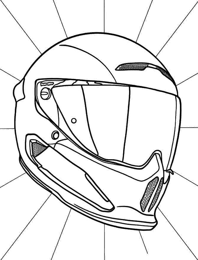 Coloring Page Of Motorcycle Helmet