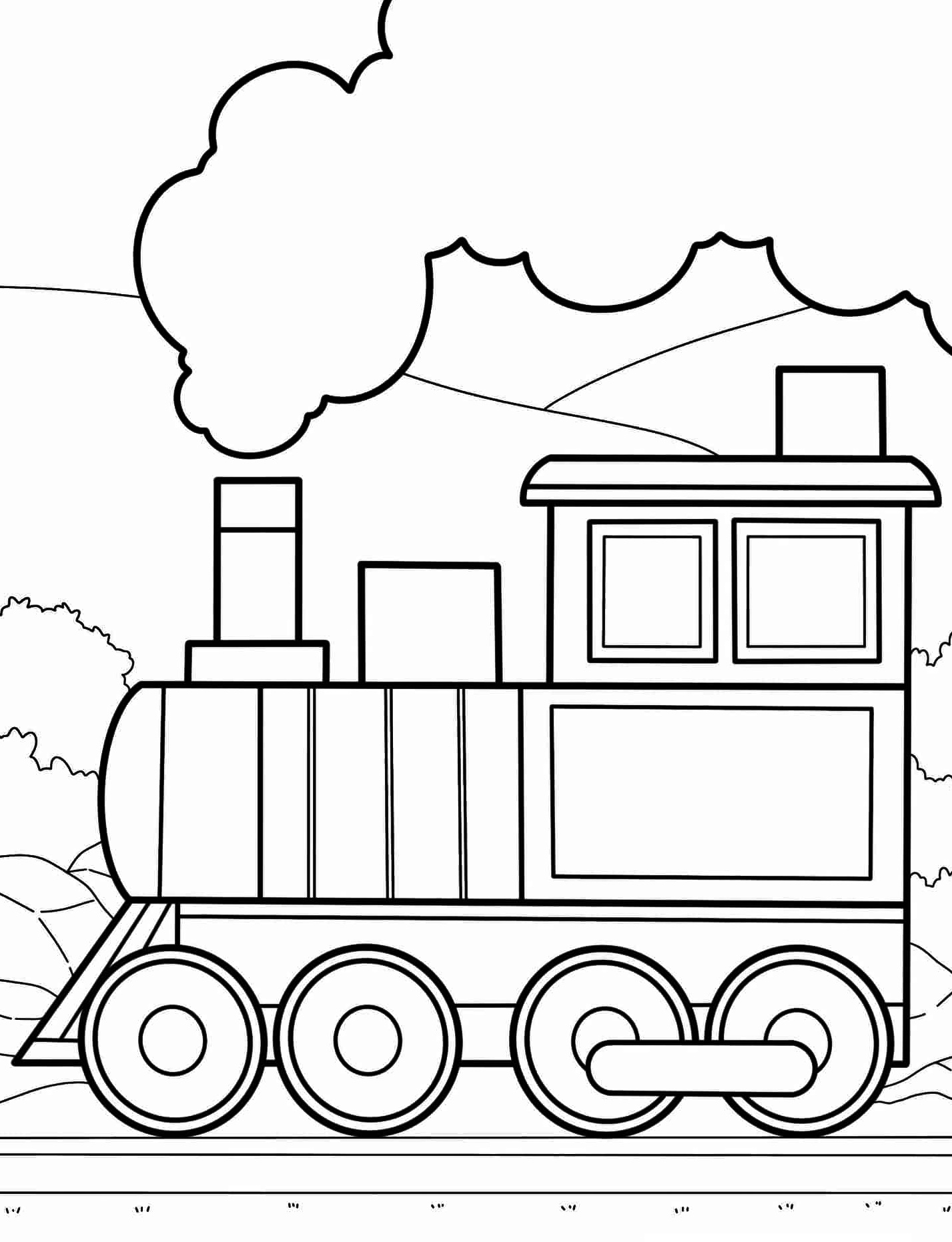 Train Coloring Page for Kids 1 Coloring Page Of a Steam Powered Train