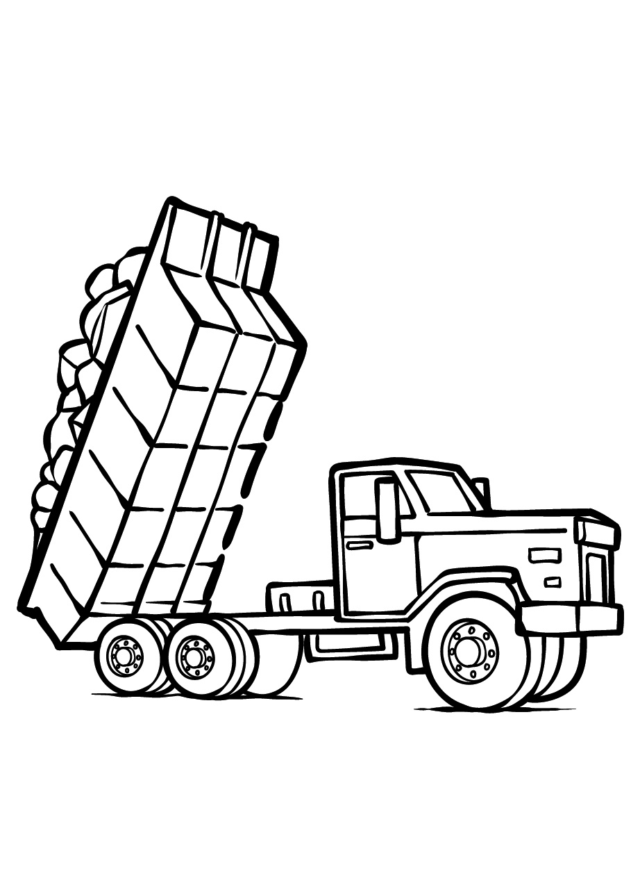 Let’s Roll with the Mighty Dump Truck Coloring Page 5 DumpTruck Coloring Pages