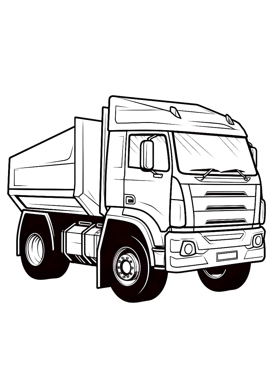 Let’s Roll with the Mighty Dump Truck Coloring Page 1 DumpTruck Coloring for Kids