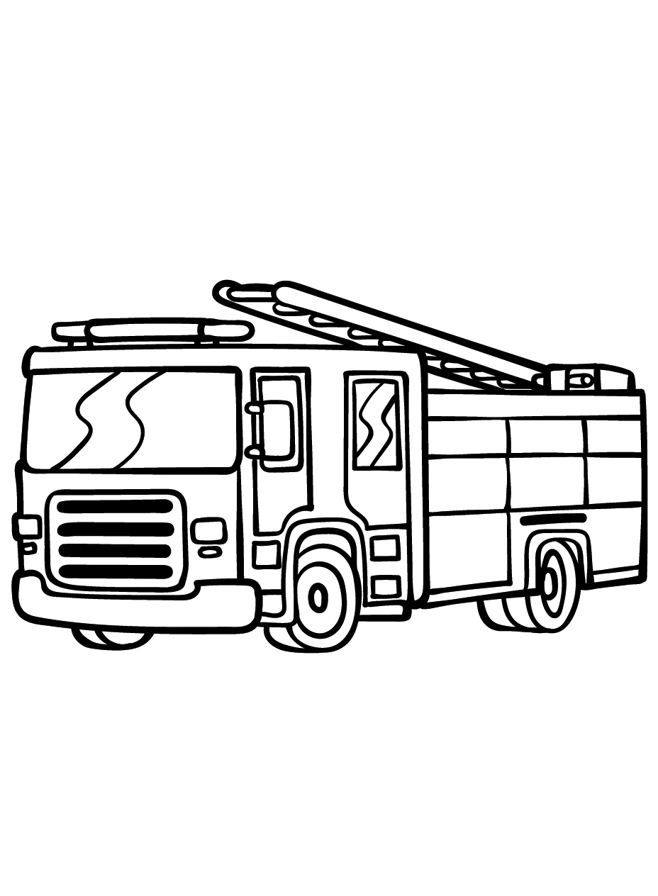 Fire Truck Coloring Page 4 Fire Truck Coloring Page Print