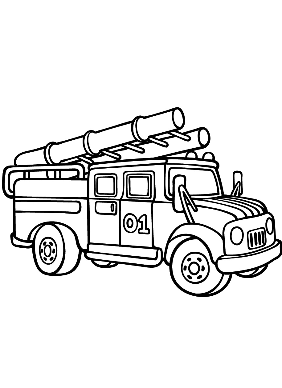 Fire Truck Coloring Page 6 Fire Truck Coloring Pages