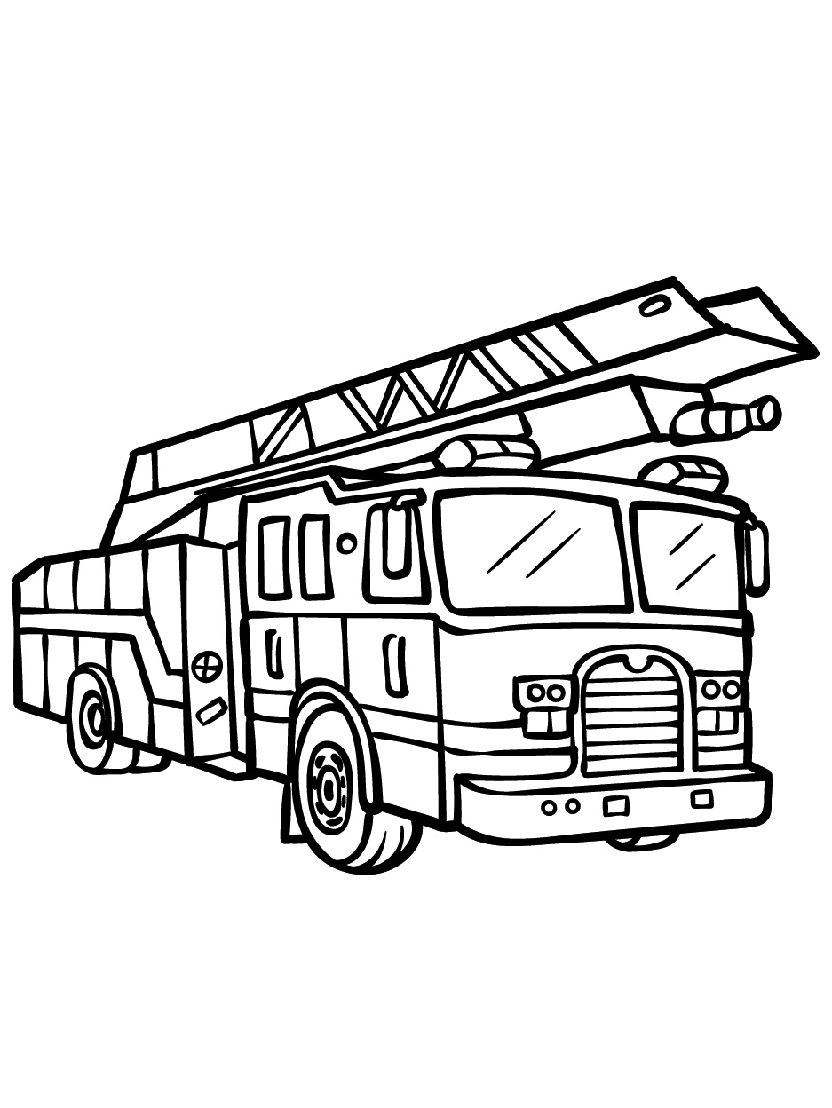 Fire Truck Coloring Page 1 Fire Truck Coloring for Kids