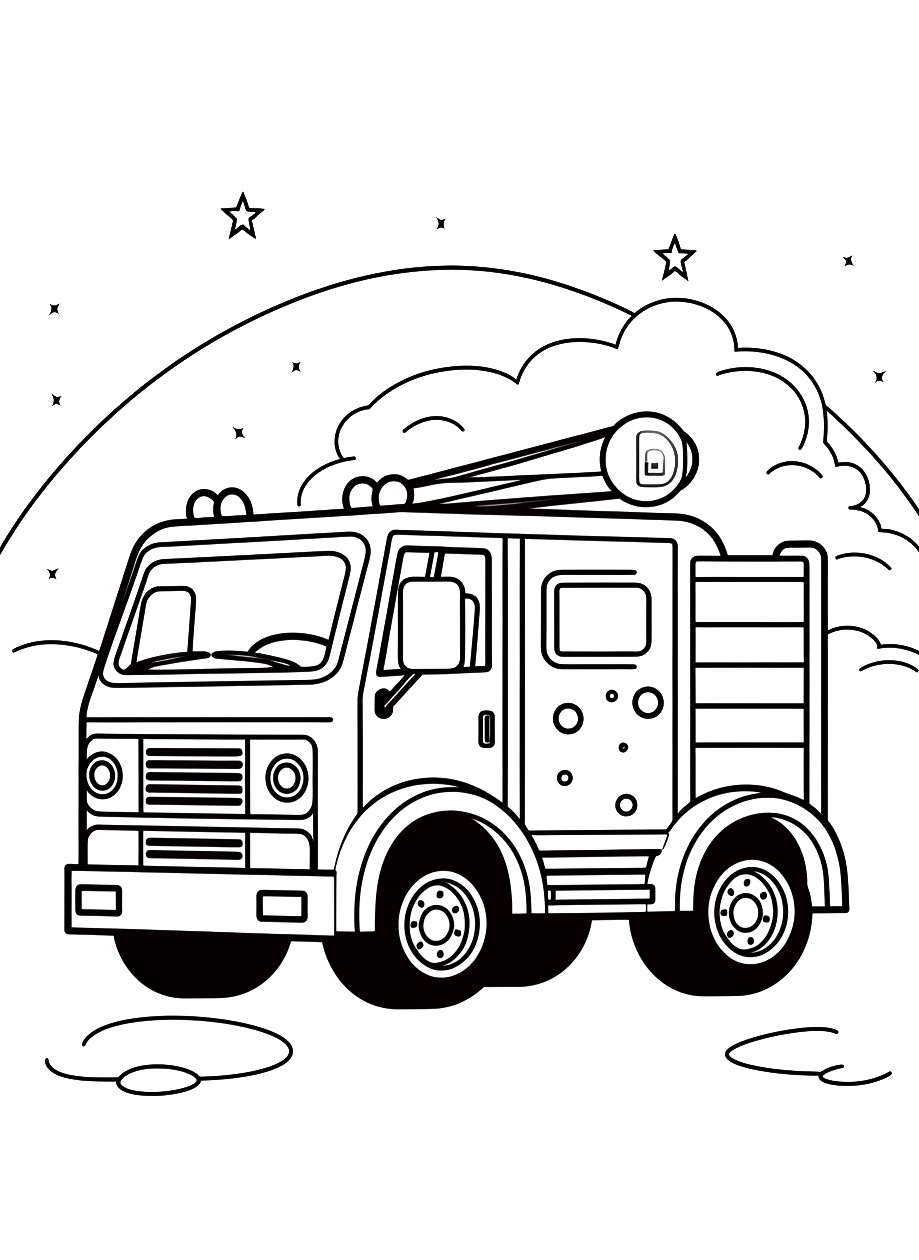 Fire Truck Coloring Page 7 Fire Truck Coloring