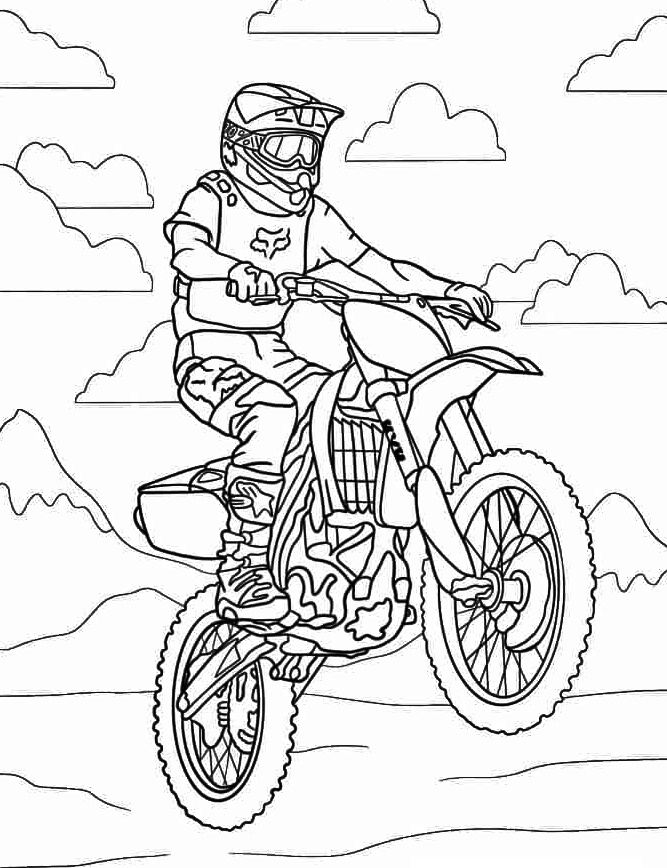 Off Road Motorcycle Coloring Page 1 KTM Off Road Motorcycle Coloring Page