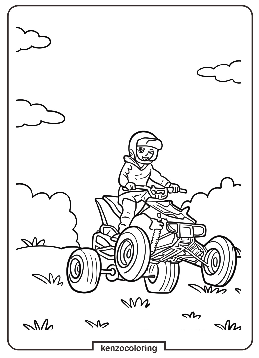 ATV Fun with a Little Rider Colorig Page 2 Kid On An ATV Coloring Pages