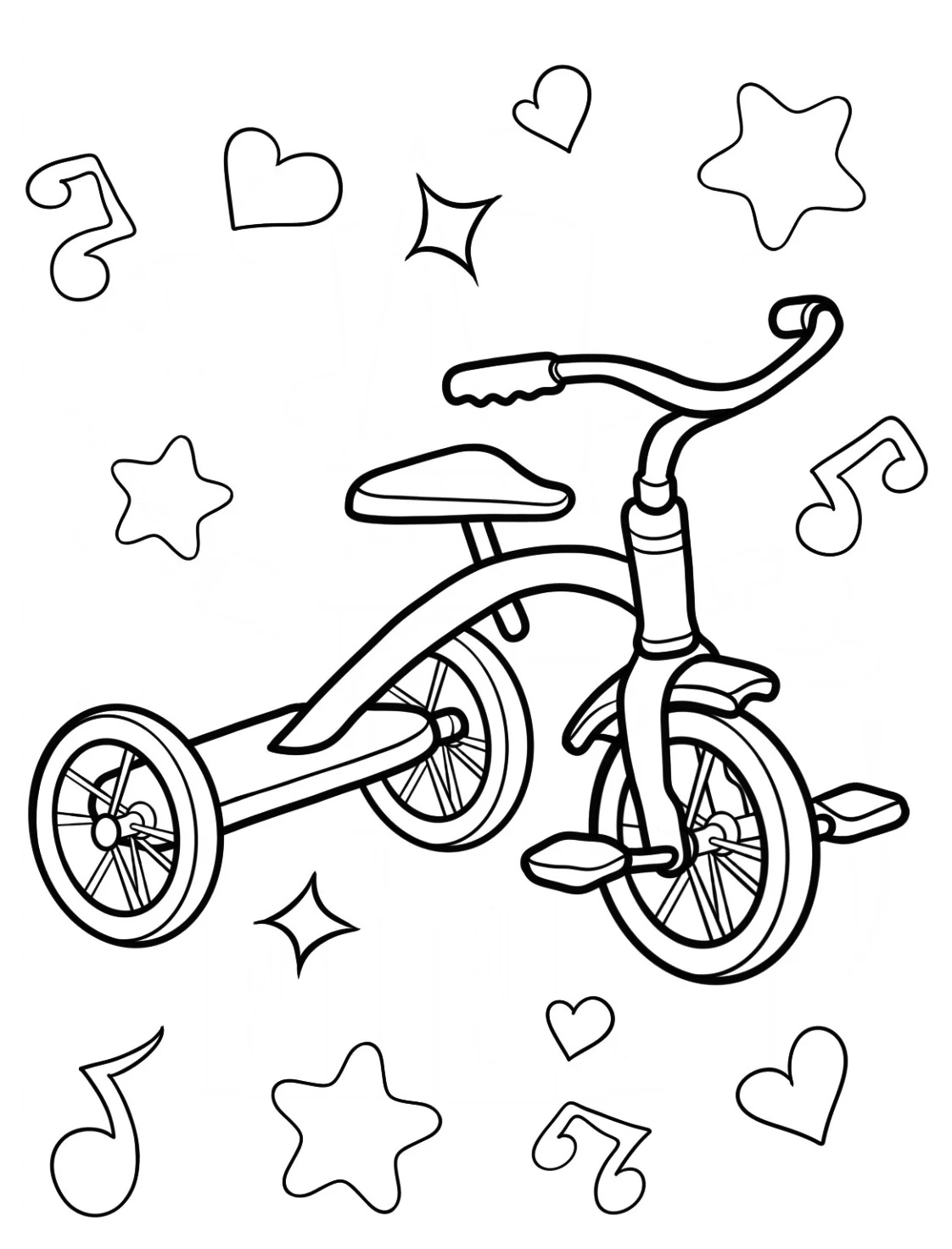 Ride with Friends and Enjoy the Outdoors, Bicycle Coloring Page 8 Kids Tricycle Coloring Pages