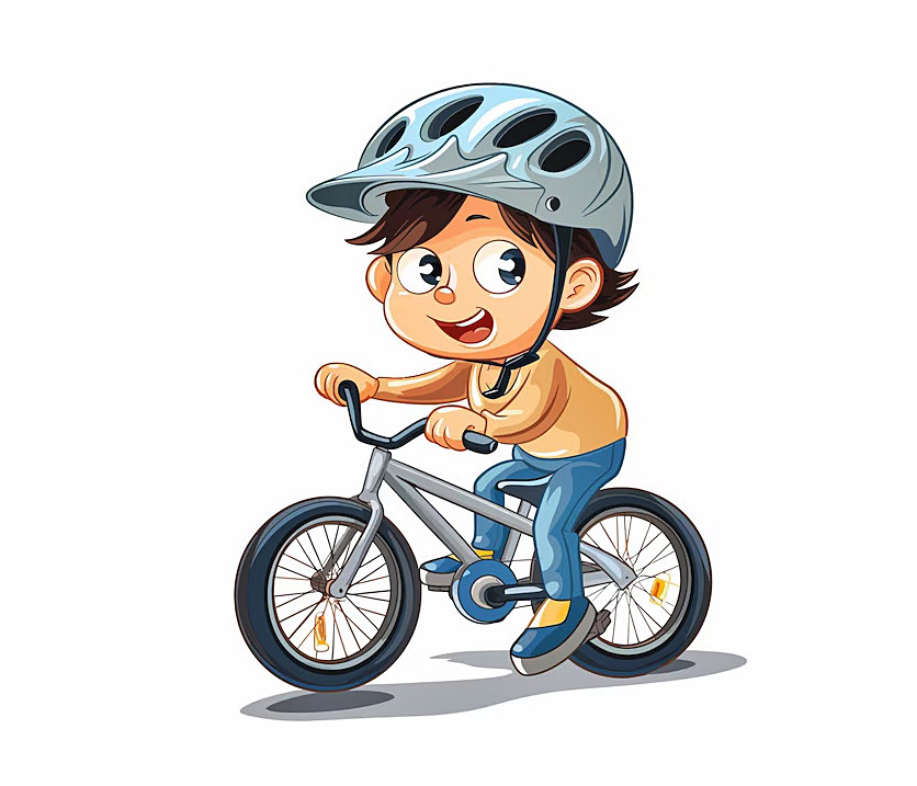 Little Boy Riding Bicycle Coloring Page 2 Little Boy Riding Bicycle Image
