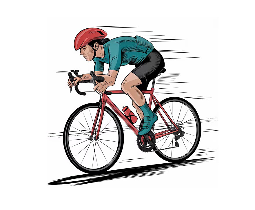Man Racing on Bicycle Coloring Page 2 Man Racing On Bicycle Image