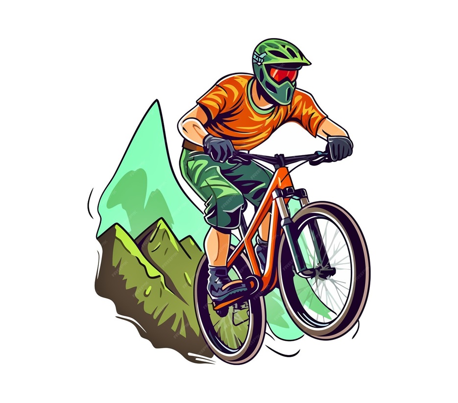 Man Riding Mountain Bicycle Coloring Page 2 Man Riding Mountain Bicycle Coloring Image