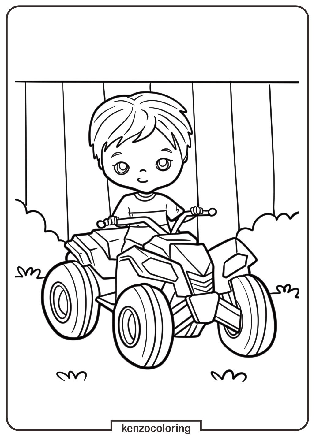 ATV Fun with a Little Rider Colorig Page 5 Mini ATV For Kids Coloring Pages