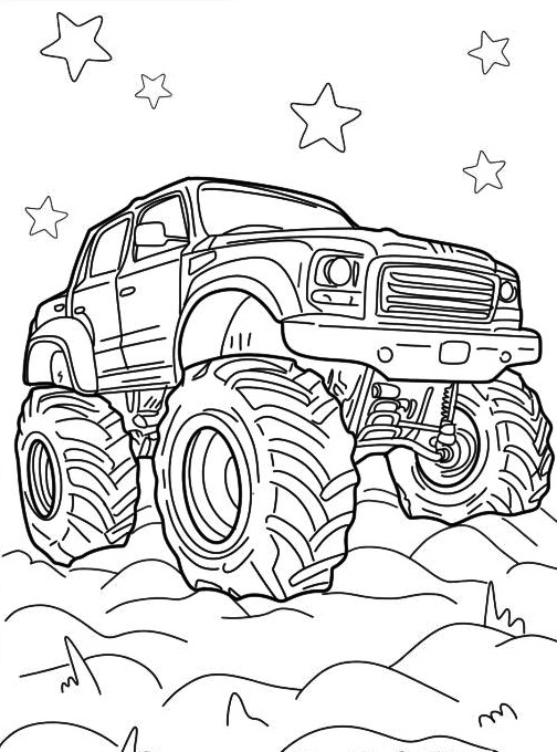 Monster Truck Coloring Page 7 Monster Truck Jeep Coloring Page