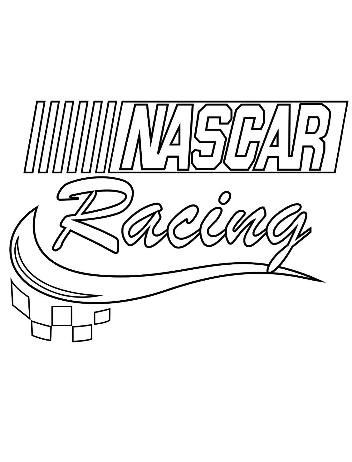 Start Your Engines with NASCAR Coloring Page 7 NASCAR Racing Logo Coloring Pages