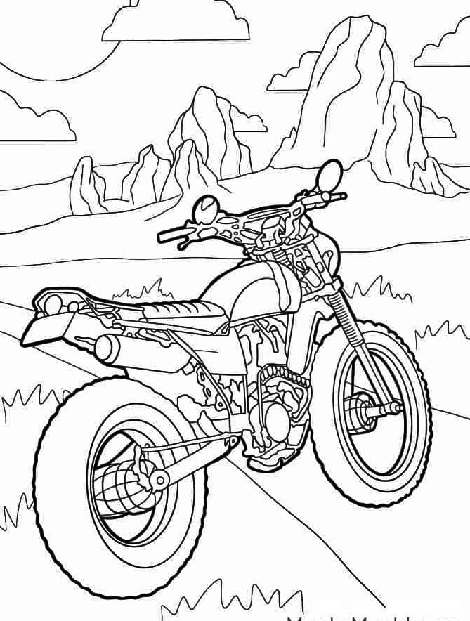 Off Road Motorcycle Coloring Page 3 Off Road Honda Motorcycle Coloring Page