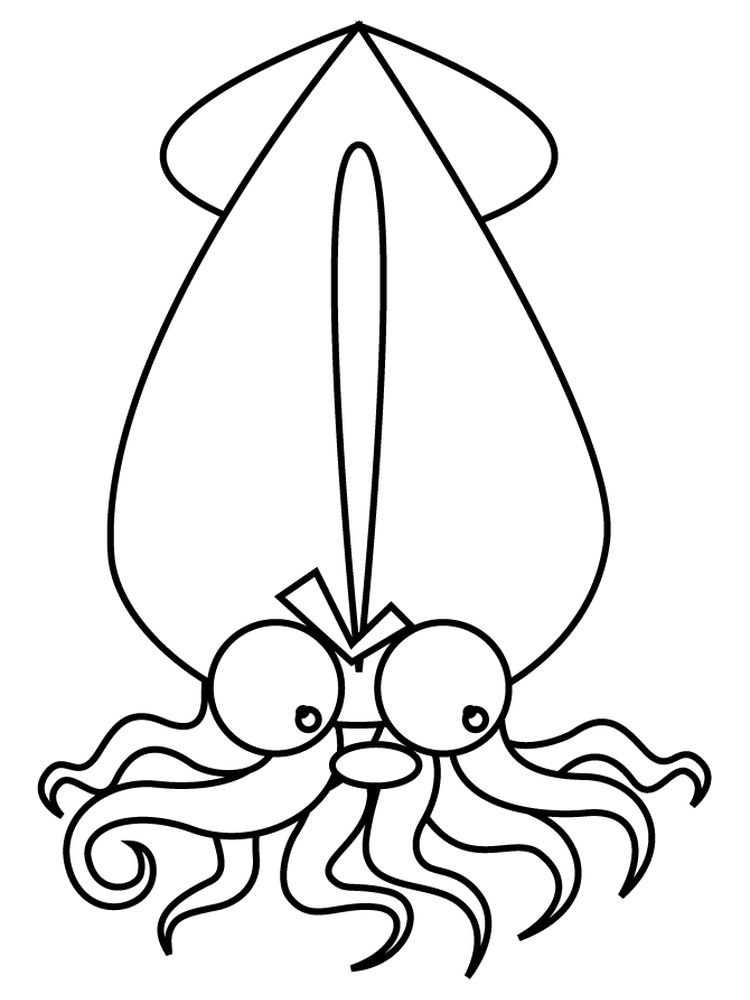Squid Coloring Page 3 Printable Vampire Squid Coloring Page