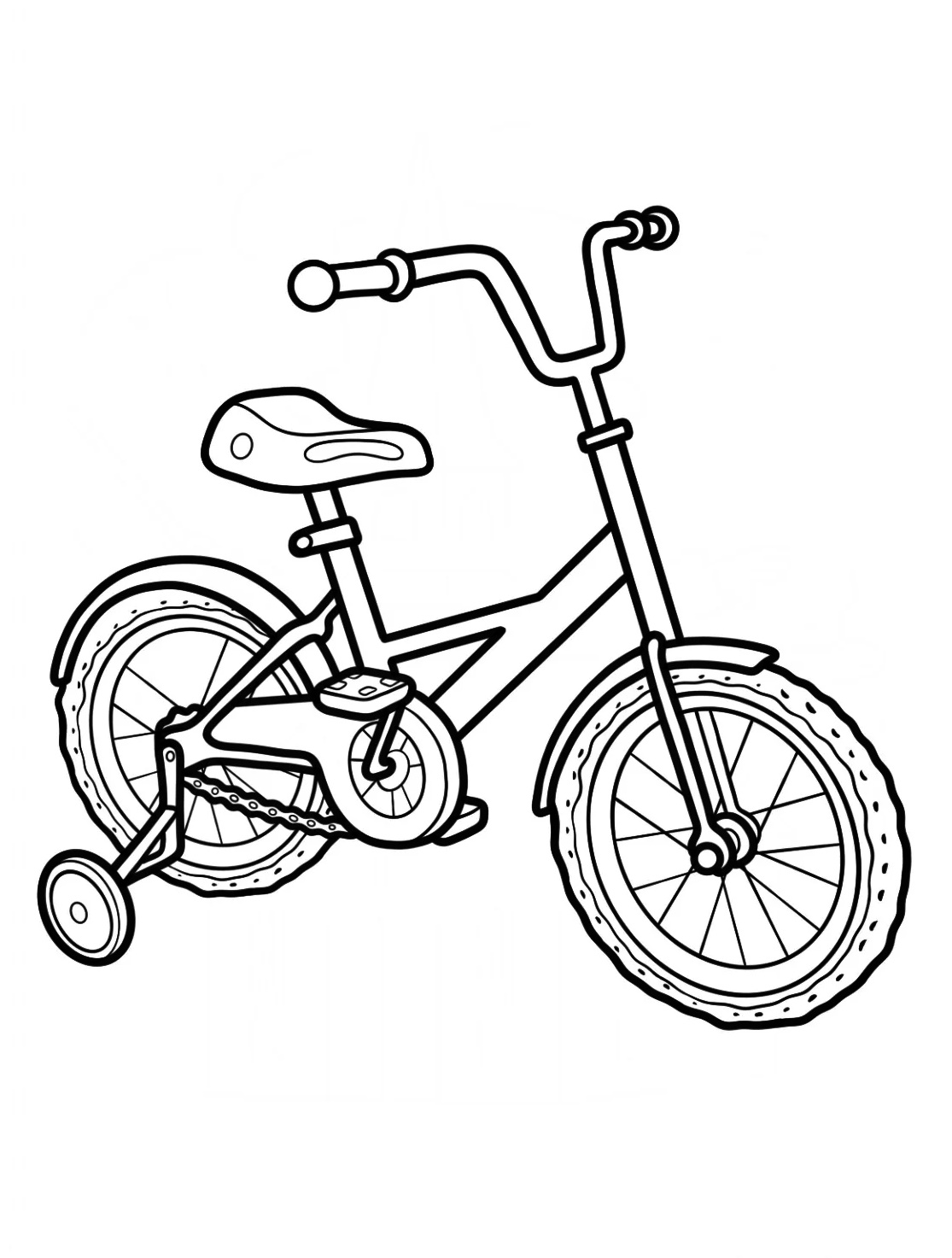 Ride with Friends and Enjoy the Outdoors, Bicycle Coloring Page 9 Simple Kids Bicycle Coloring Page