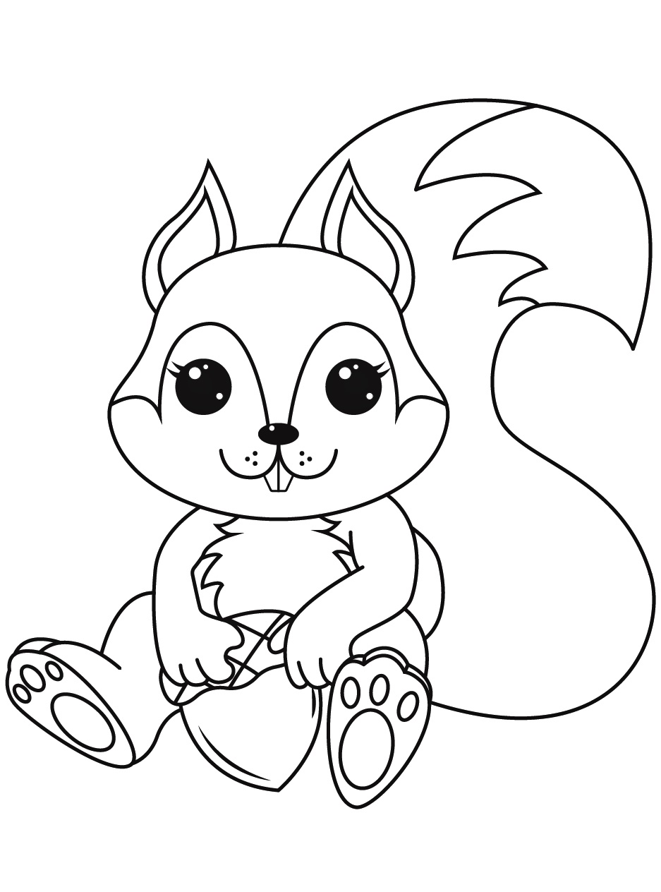 Agile and Smart Animals Squirrel Coloring Page 7 Squirrel Coloring Pages