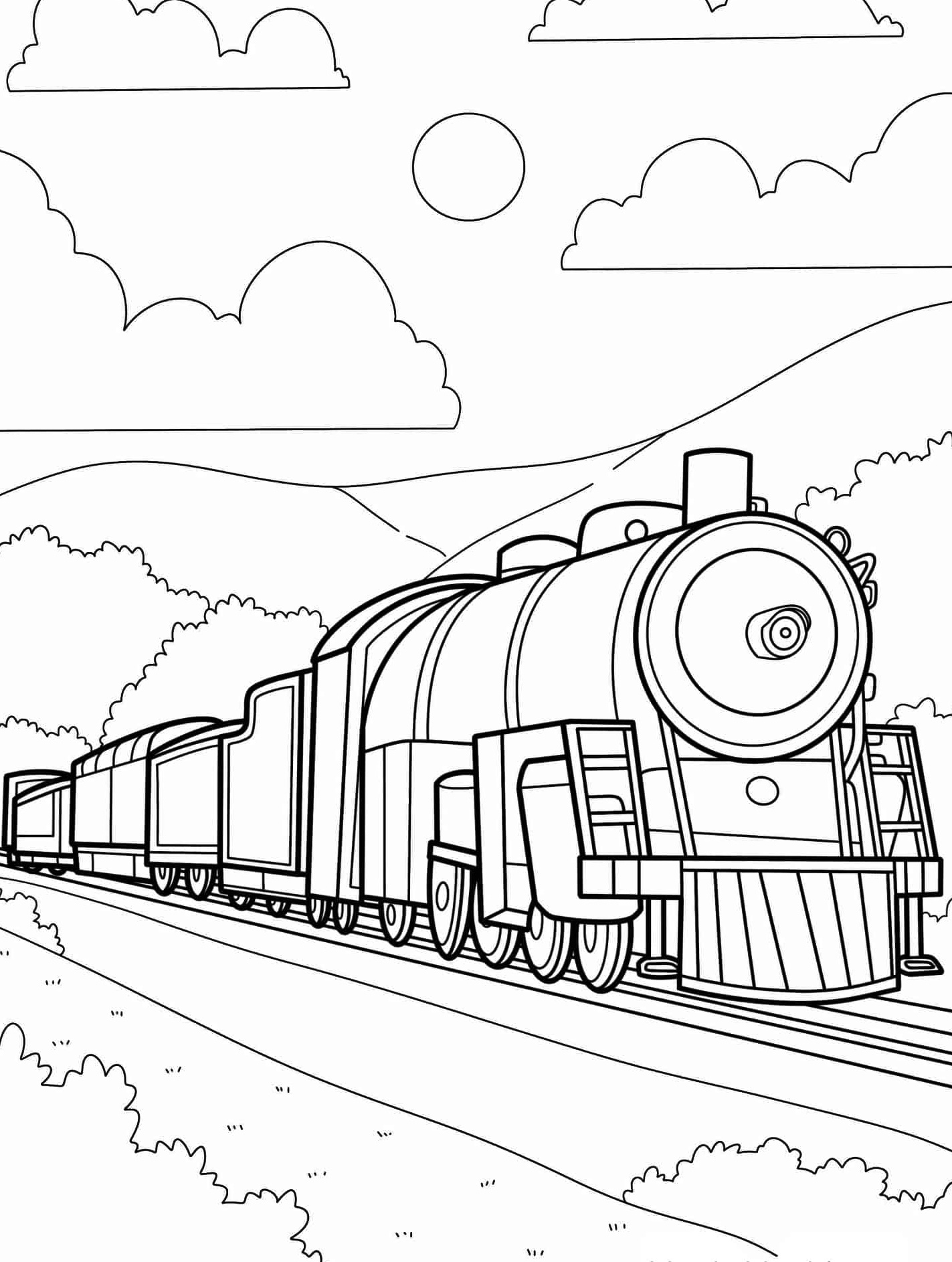 Train Coloring Page for Kids 6 Steam Punk Themed Train Coloring Pages