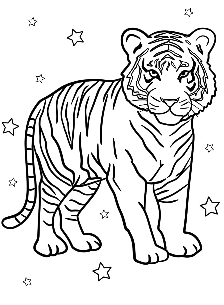 Tiger Coloring Page Free Download