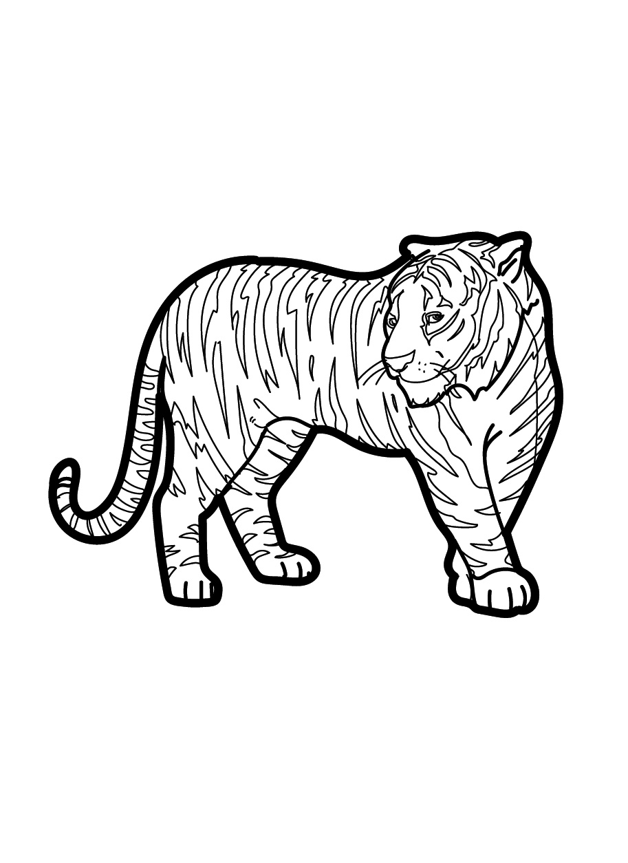 Tiger Coloring Page Print