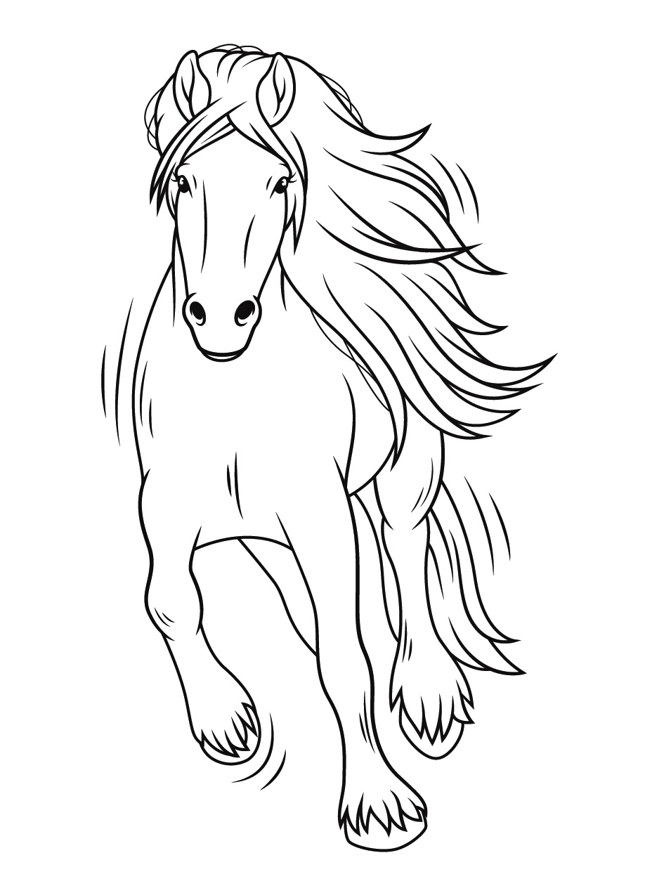 Feel the Freedom with a Wild Horse Coloring Page 4 Wild Horse Coloring Page Free