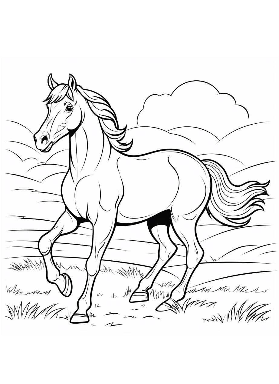 Feel the Freedom with a Wild Horse Coloring Page 6 Wild Horse Coloring Page Printable