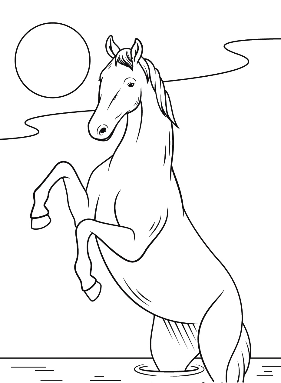 Feel the Freedom with a Wild Horse Coloring Page 7 Wild Horse Coloring Page