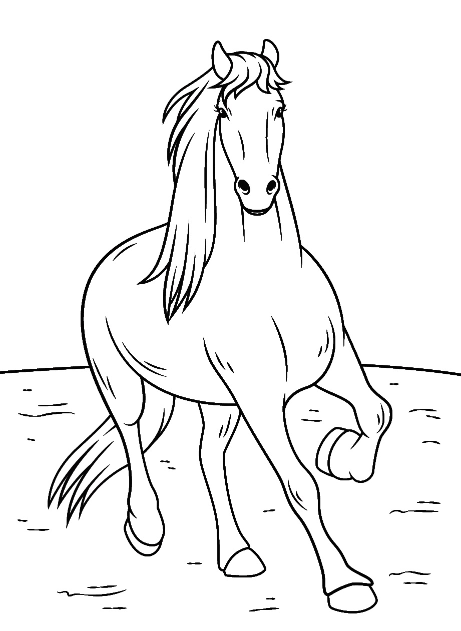 Feel the Freedom with a Wild Horse Coloring Page 8 Wild Horse Coloring Pages Print