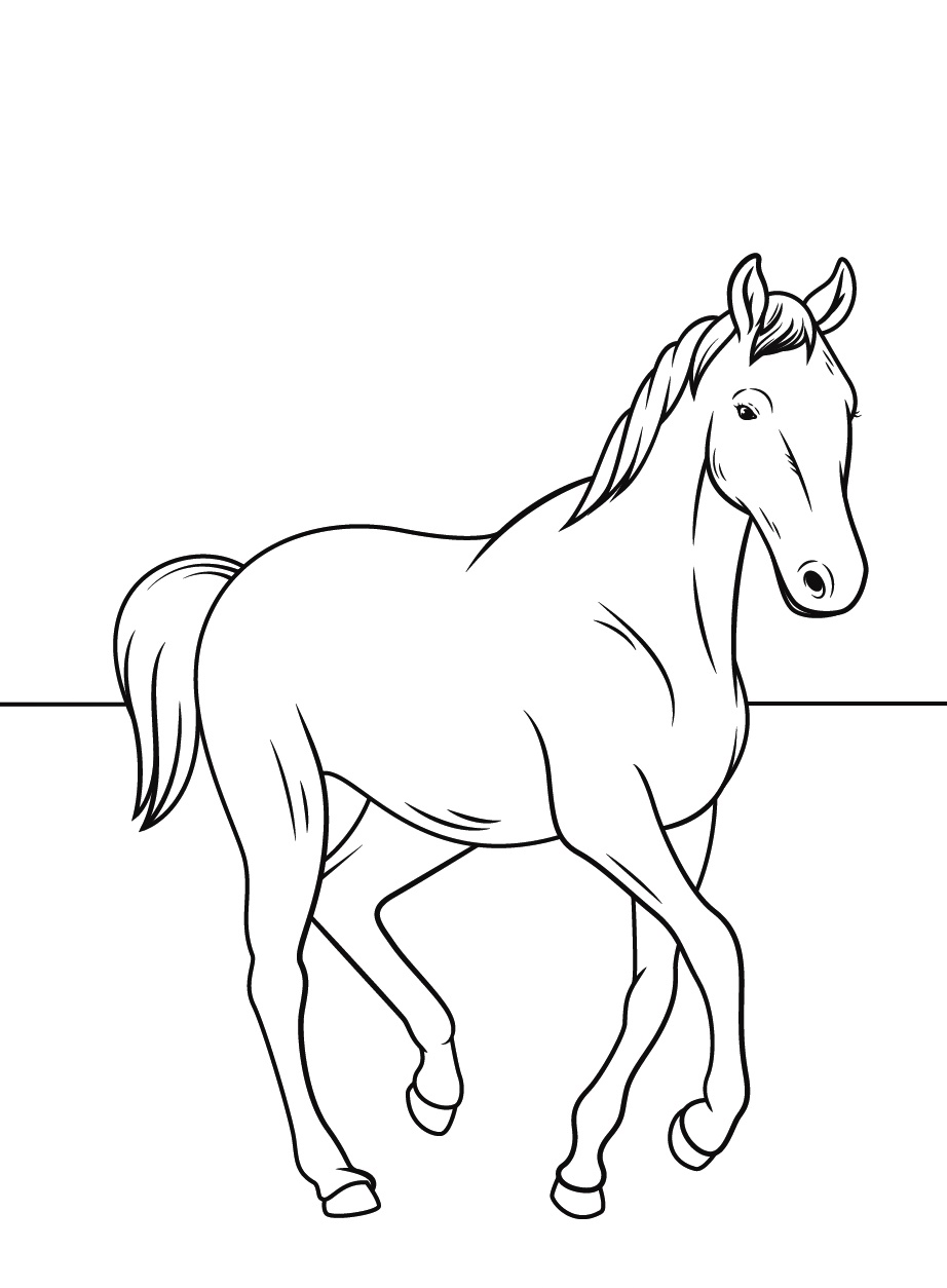 Feel the Freedom with a Wild Horse Coloring Page 9 Wild Horse Coloring Pages