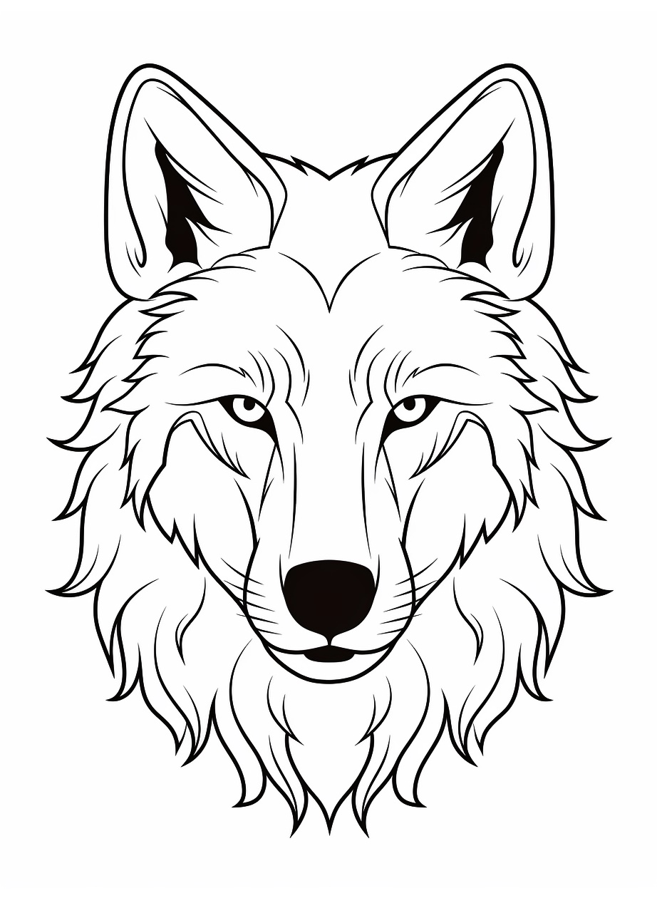 Wolf Head Coloring Image