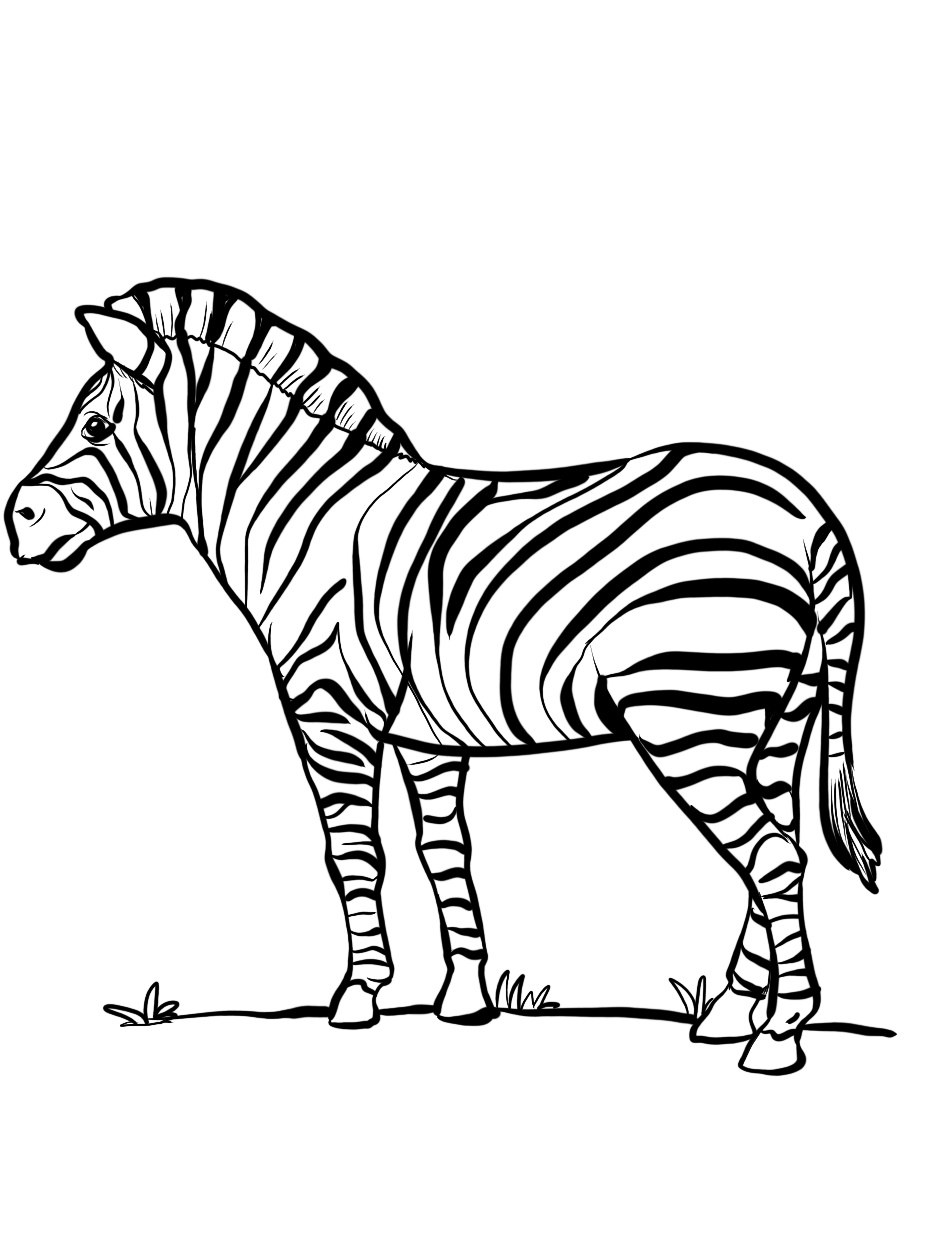 Zebra Coloring Page 5 Zebra Coloring Pages
