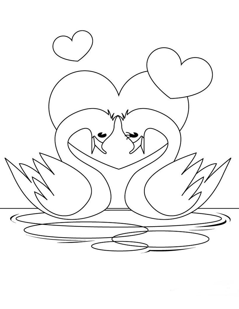 The Graceful Bird Swan Coloring Page 4 baby swan coloring pages