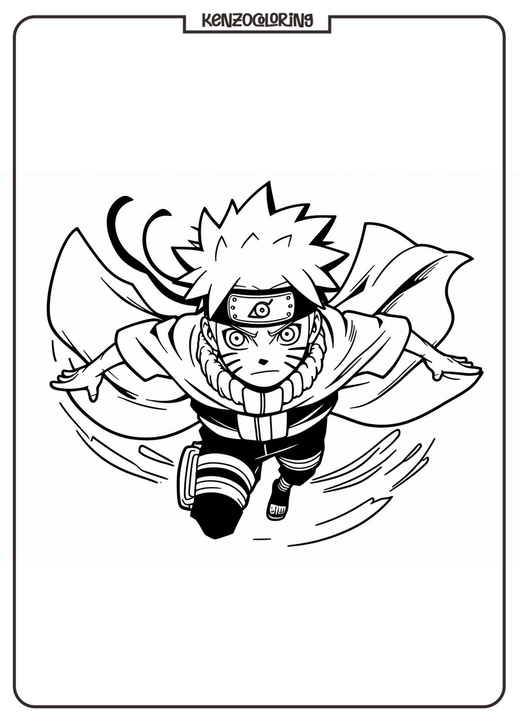 Naruto in Action Coloring Page 4 cartoon Movie Naruto in action Coloring Pages