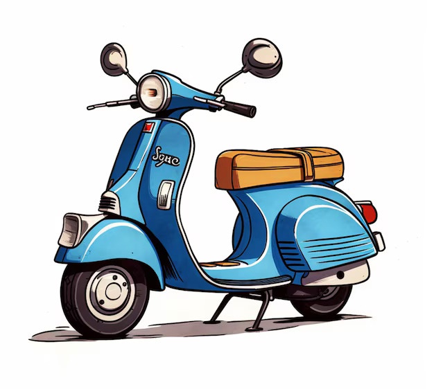Italian Motor Scooter Vespa Coloring Page 1 italian motor scooter coloring images