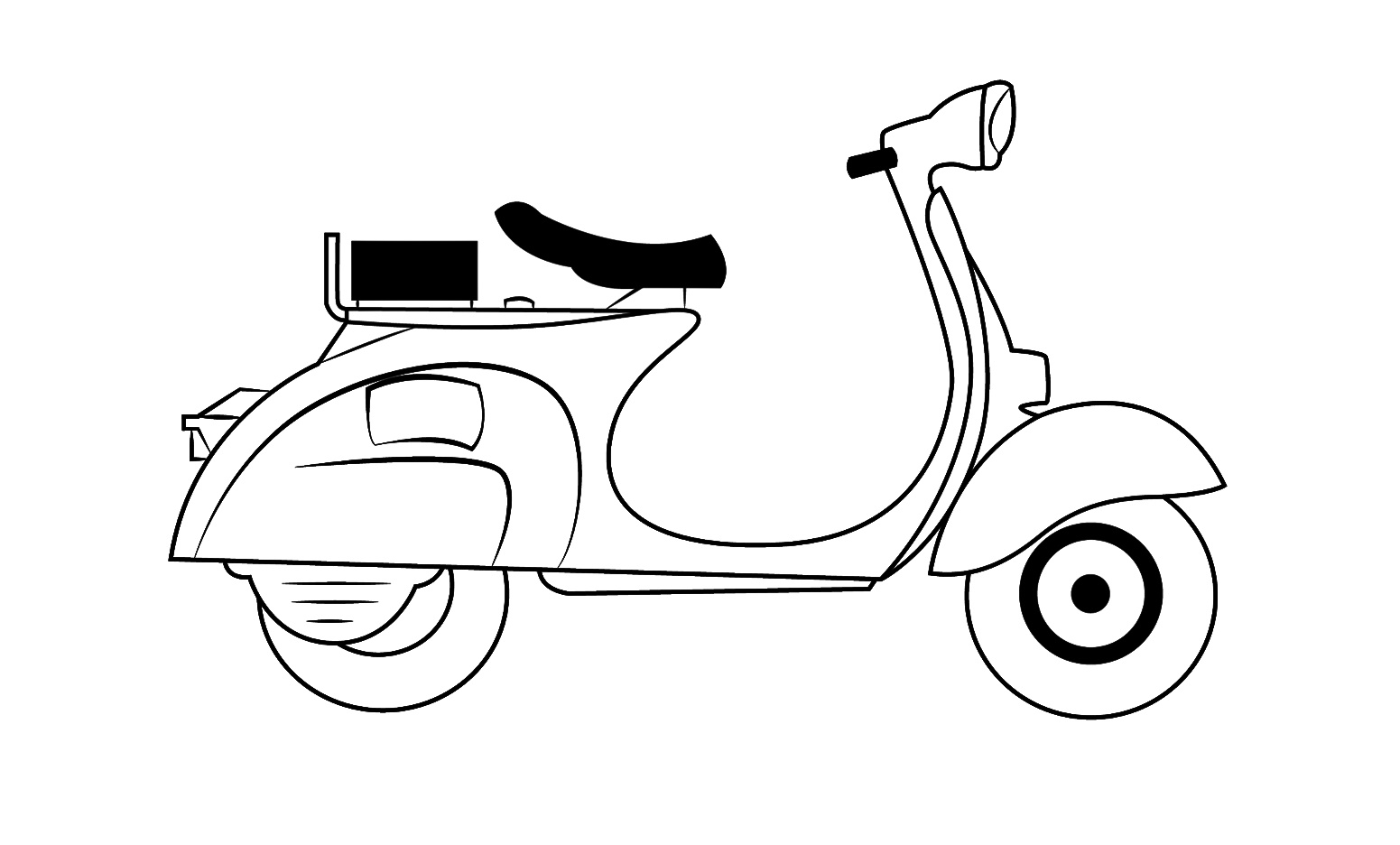 Italian Motor Scooter Vespa Coloring Page 3 italian motor scooter vespa coloring page