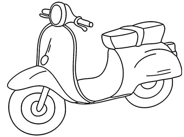 Italian Motor Scooter Vespa Coloring Page 7 vespa motorcycle coloring page