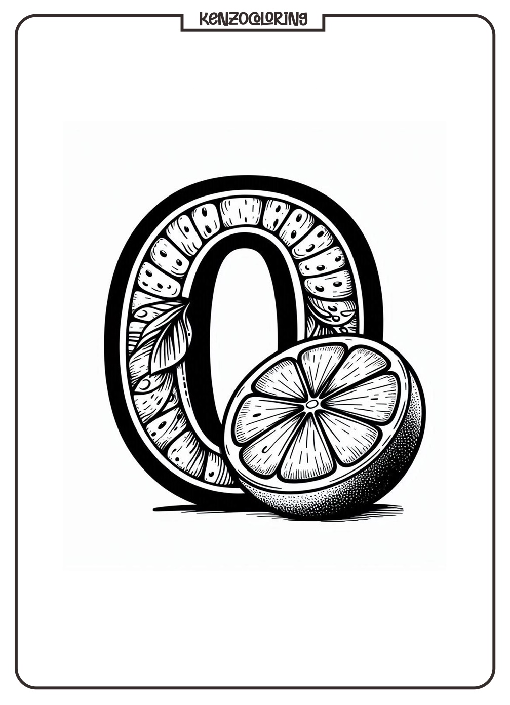 Alphabet Letter O with Orange Coloring Pages 1 Alphabet Letter O with Oranges Coloring Online Page