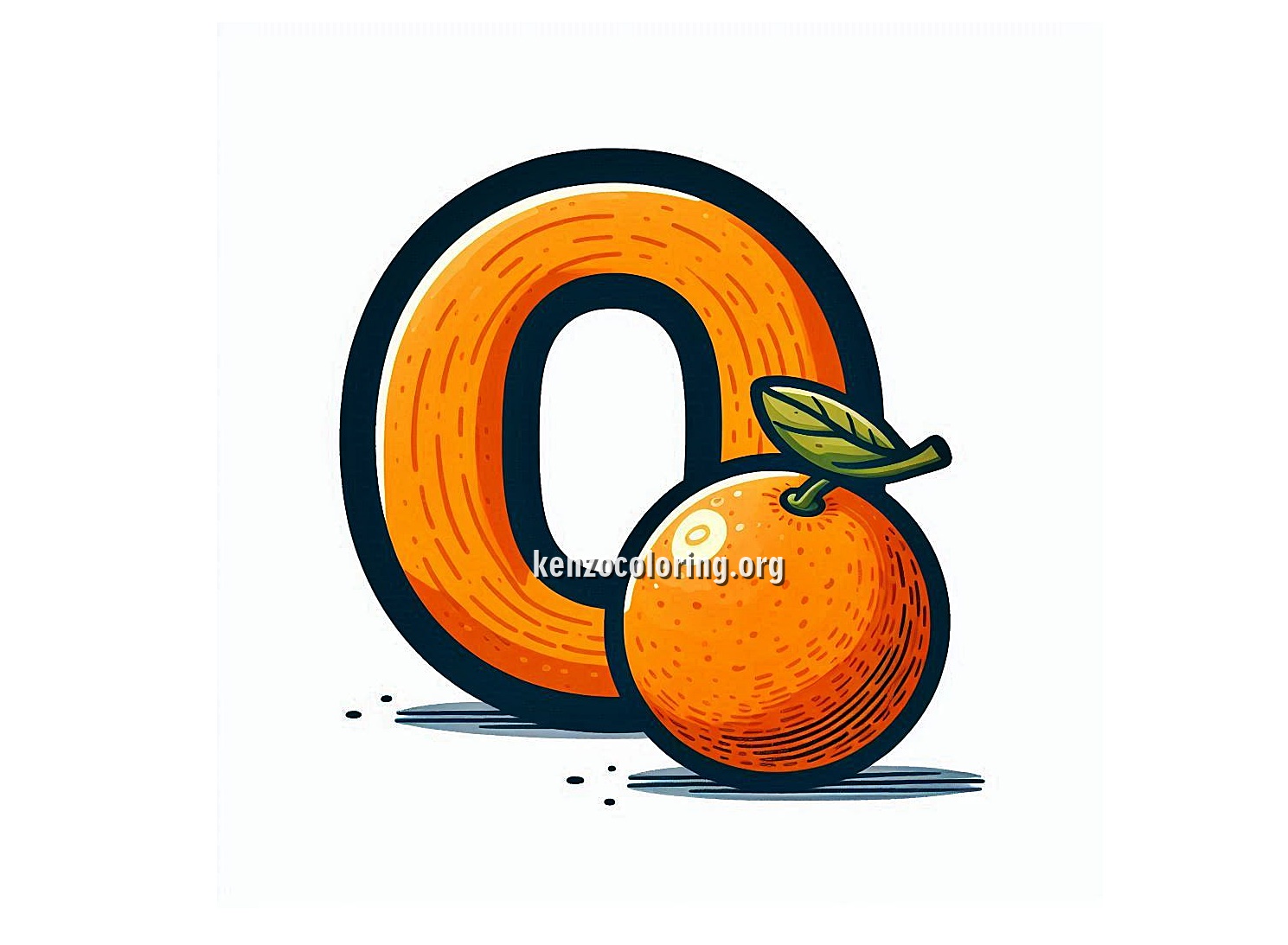 Alphabet Letter O with Orange Coloring Pages 2 Image a Alphabet Letter O with Oranges Coloring