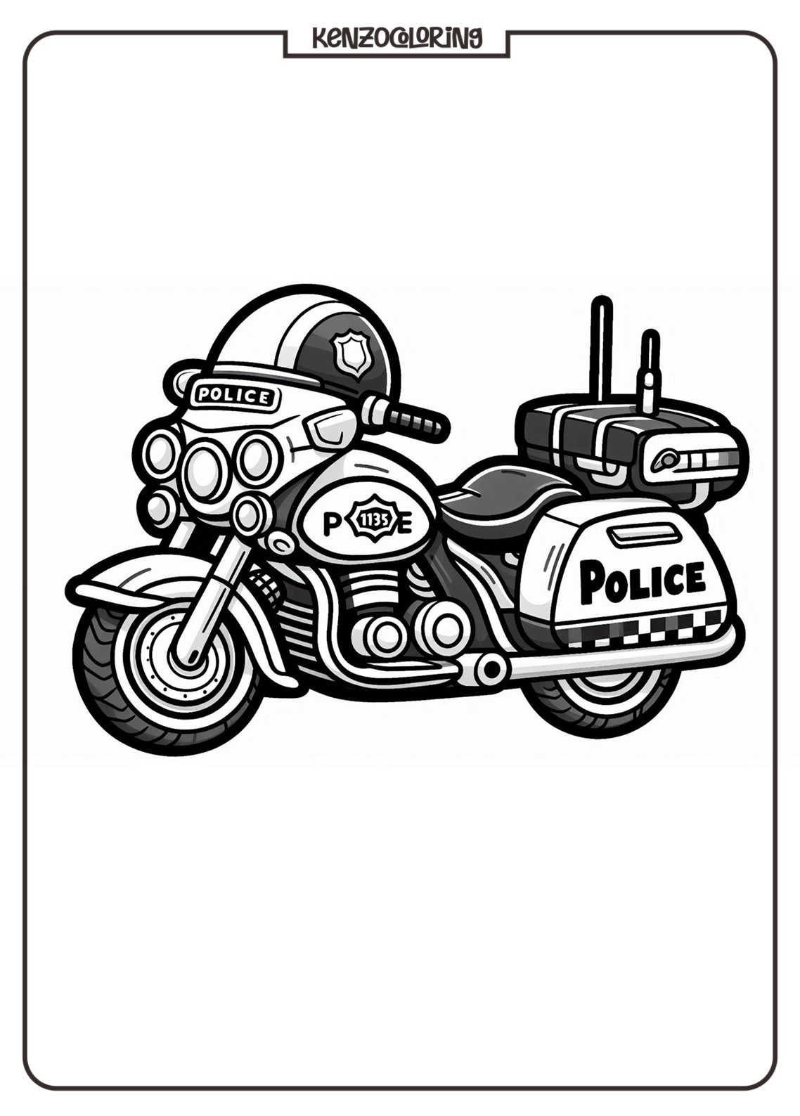 Police Motorcycle Coloring Pages for Kids 1 Police Motorcycle Coloring For Kids Online