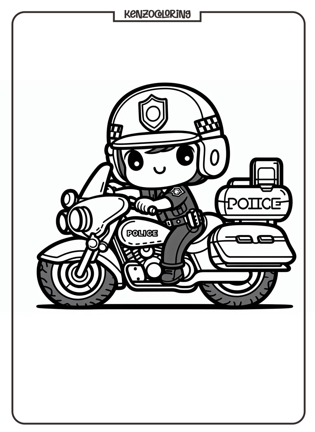Police Motorcycle Coloring Pages for Kids 3 Police Motorcycle Coloring Pages For Kids Online